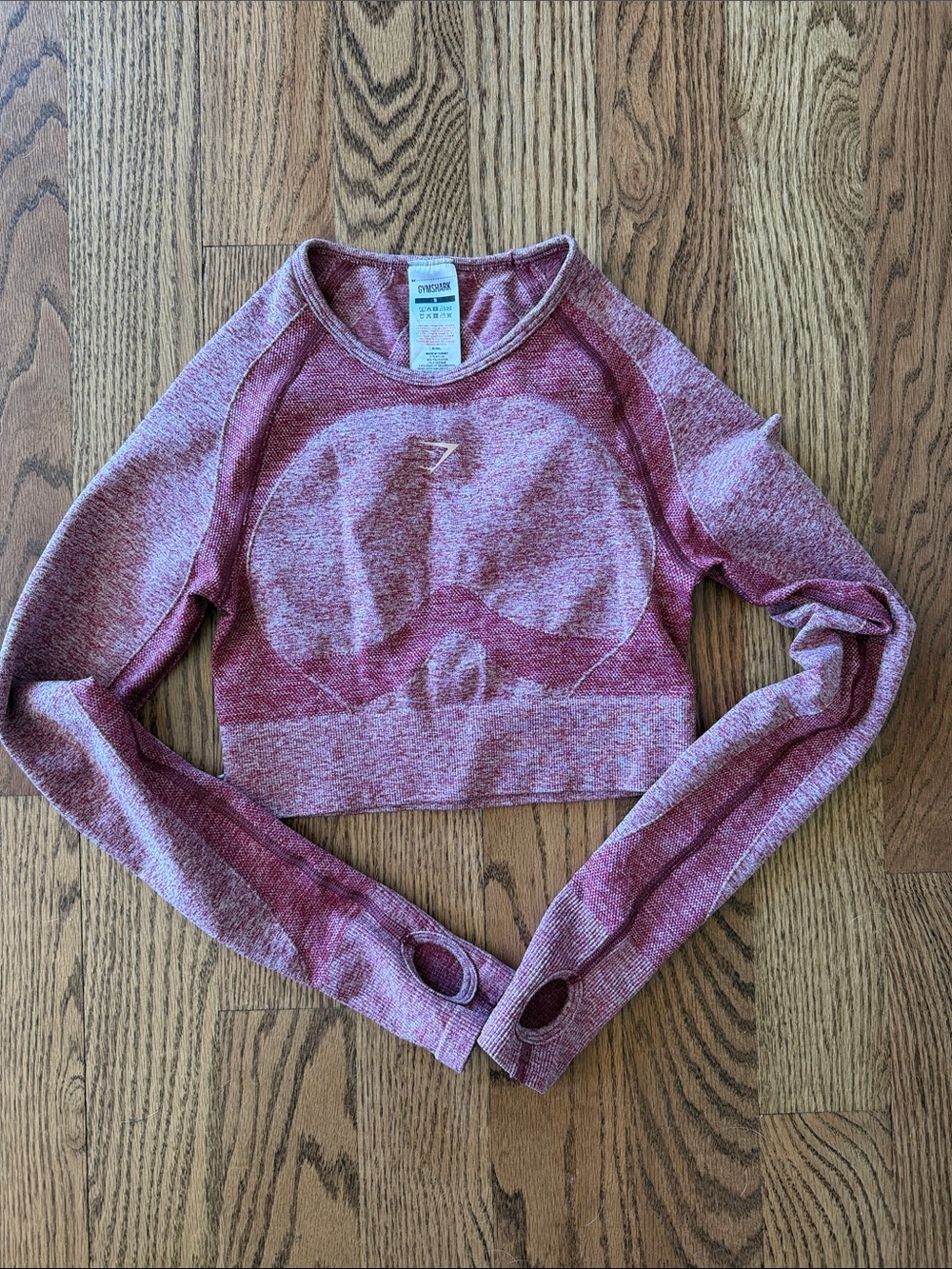 Gymshark Heather Rose Seamless Long Sleeve Crop Top